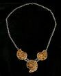 Triple Ammonite Necklace - Million Years Old #4508-1